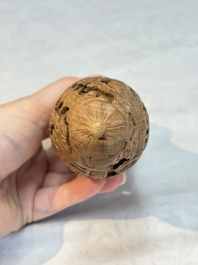 Four Chinese carved wooden cricket cages, 20th C.