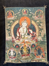 Two Tibetan thangkas, 19th C.