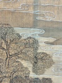 In the manner of Qiu Ying 仇英 (1494-1552): 'Festival in Chinese Garden', ink and colour on silk, 17/18th C.