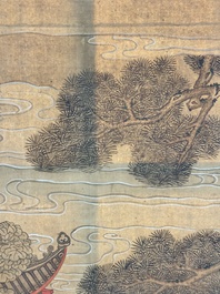 In the manner of Qiu Ying 仇英 (1494-1552): 'Festival in Chinese Garden', ink and colour on silk, 17/18th C.