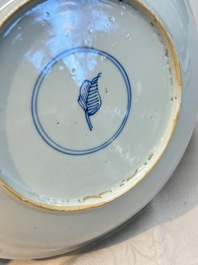 A Chinese famille verte 'peonies and butterflies' plate, Kangxi