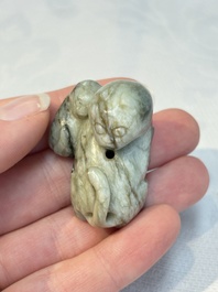 Four Chinese jade carvings, 19th C.
