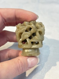 Four Chinese jade carvings, 19th C.