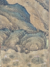 In the manner of Qiu Ying 仇英 (1494-1552): 'Festival in Chinese Garden', ink and colour on silk, 17/18th C.