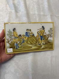 Two Italian maiolica &lsquo;pastoral&rsquo; plaques, one dated 1745, Castelli, 18th C.