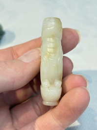 Four Chinese jade carvings, 19th C.