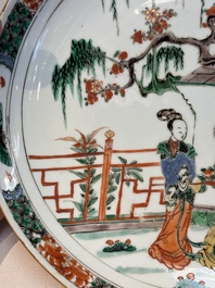 A Chinese famille verte 'Xi Xiang Ji' dish, Kangxi