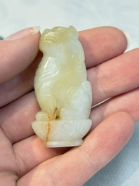 Four Chinese jade carvings, 19th C.