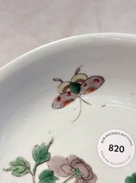 A Chinese famille verte 'peonies and butterflies' plate, Kangxi
