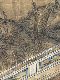 In the manner of Qiu Ying 仇英 (1494-1552): 'Festival in Chinese Garden', ink and colour on silk, 17/18th C.