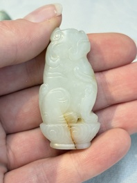 Four Chinese jade carvings, 19th C.