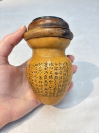 Six Chinese gourd cricket cages and seven carved gourds, 20th C.