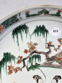 A Chinese famille verte 'Xi Xiang Ji' dish, Kangxi