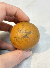 Six Chinese gourd cricket cages and seven carved gourds, 20th C.