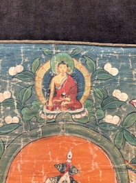 Two Tibetan thangkas, 19th C.