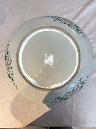 A massive Chinese famille verte dish with narrative design, 19th C.