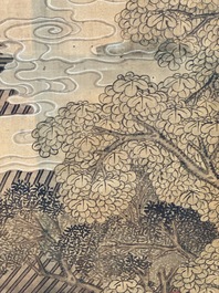 In the manner of Qiu Ying 仇英 (1494-1552): 'Festival in Chinese Garden', ink and colour on silk, 17/18th C.