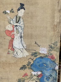 In the manner of Qiu Ying 仇英 (1494-1552): 'Festival in Chinese Garden', ink and colour on silk, 17/18th C.