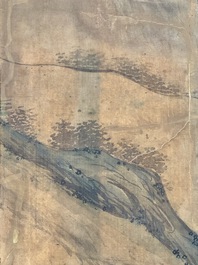 In the manner of Qiu Ying 仇英 (1494-1552): 'Festival in Chinese Garden', ink and colour on silk, 17/18th C.