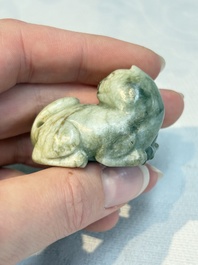 Four Chinese jade carvings, 19th C.