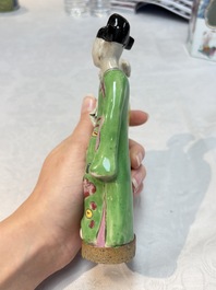 A Chinese famille rose 'mandarin' group and a 'qilin' water dropper, Qianlong