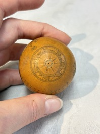 Six Chinese gourd cricket cages and seven carved gourds, 20th C.