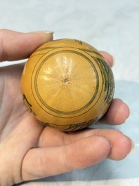 Six Chinese gourd cricket cages and seven carved gourds, 20th C.