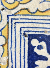 A polychrome Antwerp maiolica 'ornamental' tile, ca. 1560