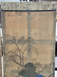 In the manner of Qiu Ying 仇英 (1494-1552): 'Festival in Chinese Garden', ink and colour on silk, 17/18th C.