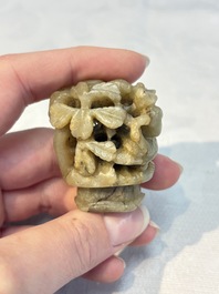 Four Chinese jade carvings, 19th C.