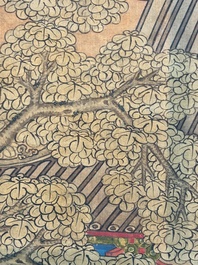 In the manner of Qiu Ying 仇英 (1494-1552): 'Festival in Chinese Garden', ink and colour on silk, 17/18th C.
