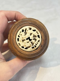 Six Chinese gourd cricket cages and seven carved gourds, 20th C.