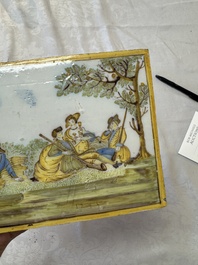 Two Italian maiolica &lsquo;pastoral&rsquo; plaques, one dated 1745, Castelli, 18th C.