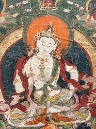 Two Tibetan thangkas, 19th C.
