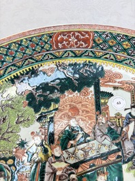 A massive Chinese famille verte dish with narrative design, 19th C.