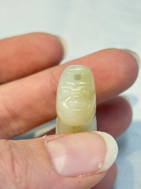 Four Chinese jade carvings, 19th C.