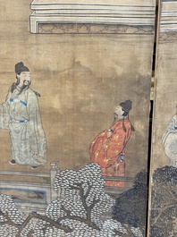 In the manner of Qiu Ying 仇英 (1494-1552): 'Festival in Chinese Garden', ink and colour on silk, 17/18th C.