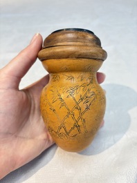 Six Chinese gourd cricket cages and seven carved gourds, 20th C.
