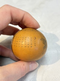 Six Chinese gourd cricket cages and seven carved gourds, 20th C.