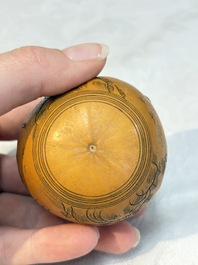 Six Chinese gourd cricket cages and seven carved gourds, 20th C.