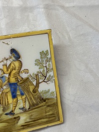 Two Italian maiolica &lsquo;pastoral&rsquo; plaques, one dated 1745, Castelli, 18th C.
