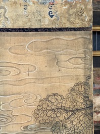 In the manner of Qiu Ying 仇英 (1494-1552): 'Festival in Chinese Garden', ink and colour on silk, 17/18th C.