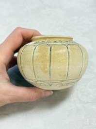 An Annamese or Vietnamese blue and white altar vase, a 'melon' jar and a bowl, 14/15th C.