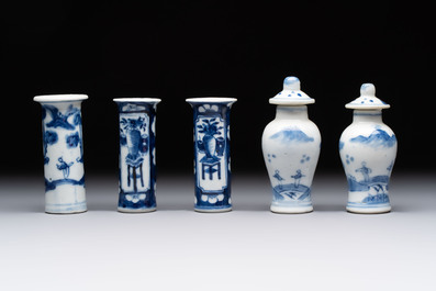 18 Chinese blue and white wares, Kangxi and later