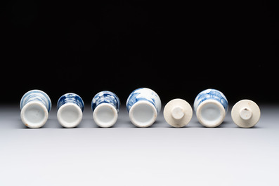 18 Chinese blue and white wares, Kangxi and later