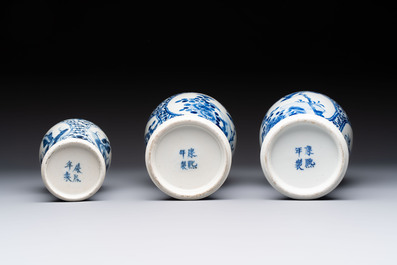 18 Chinese blue and white wares, Kangxi and later