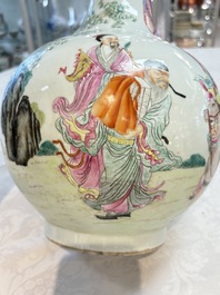 A Chinese famille rose vase with narrative design, Republic
