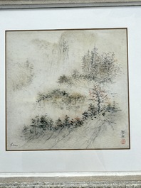 Liao Xinxue 廖新学 (1900-1958): 'Mountainous landscape', ink on silk, 20th C.