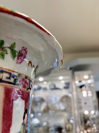 Two Chinese Canton famille rose vases with narrative design, 19th C.