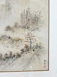 Liao Xinxue 廖新学 (1900-1958): 'Mountainous landscape', ink on silk, 20th C.